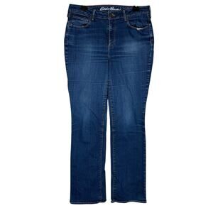 Eddie Bauer Jeans Womens 12T Blue Denim Curvy 5-Pockets Bootcut Leg Zip Fly